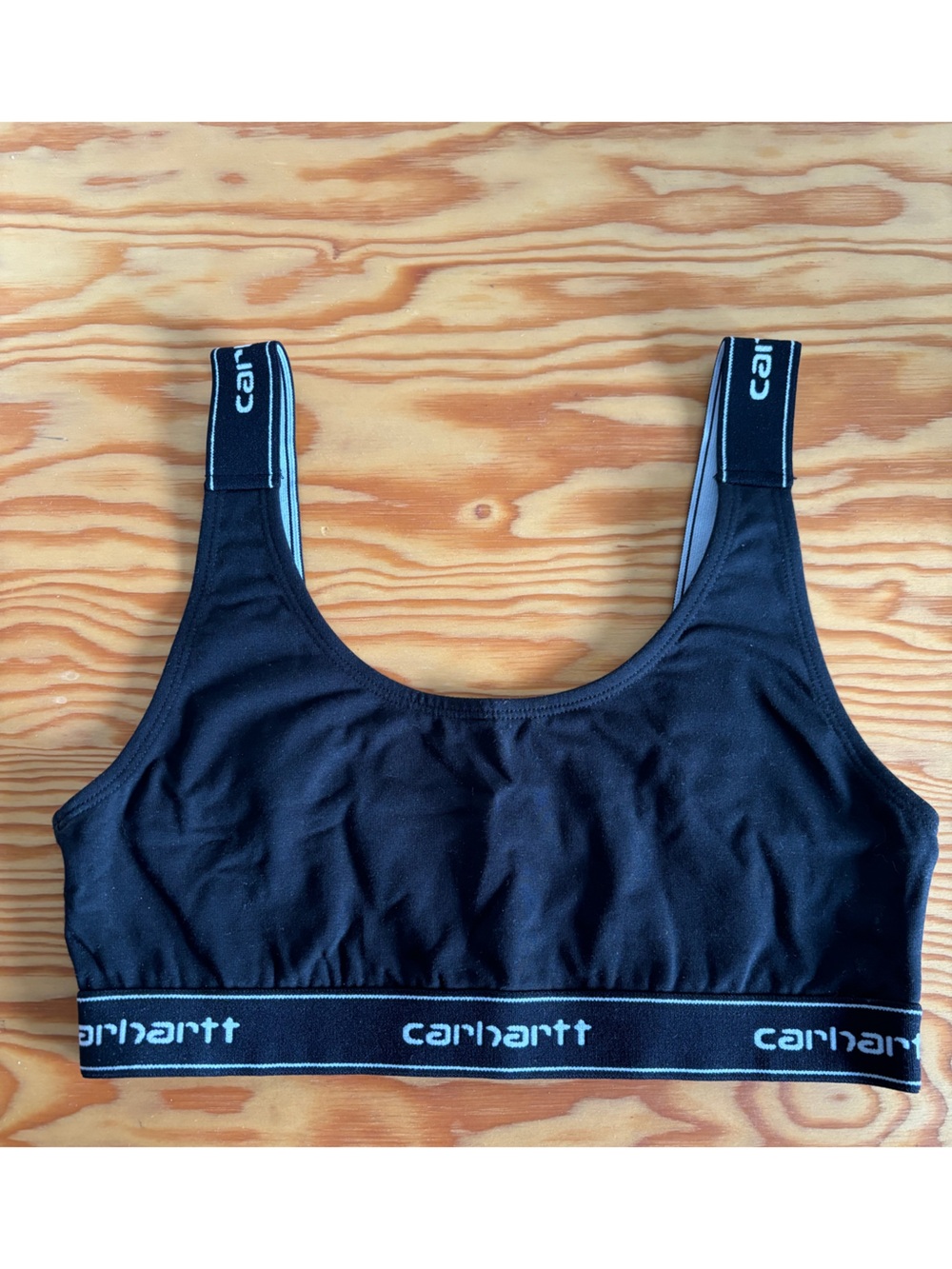 Carhartt Black Sports Bra with White Logo Detail
